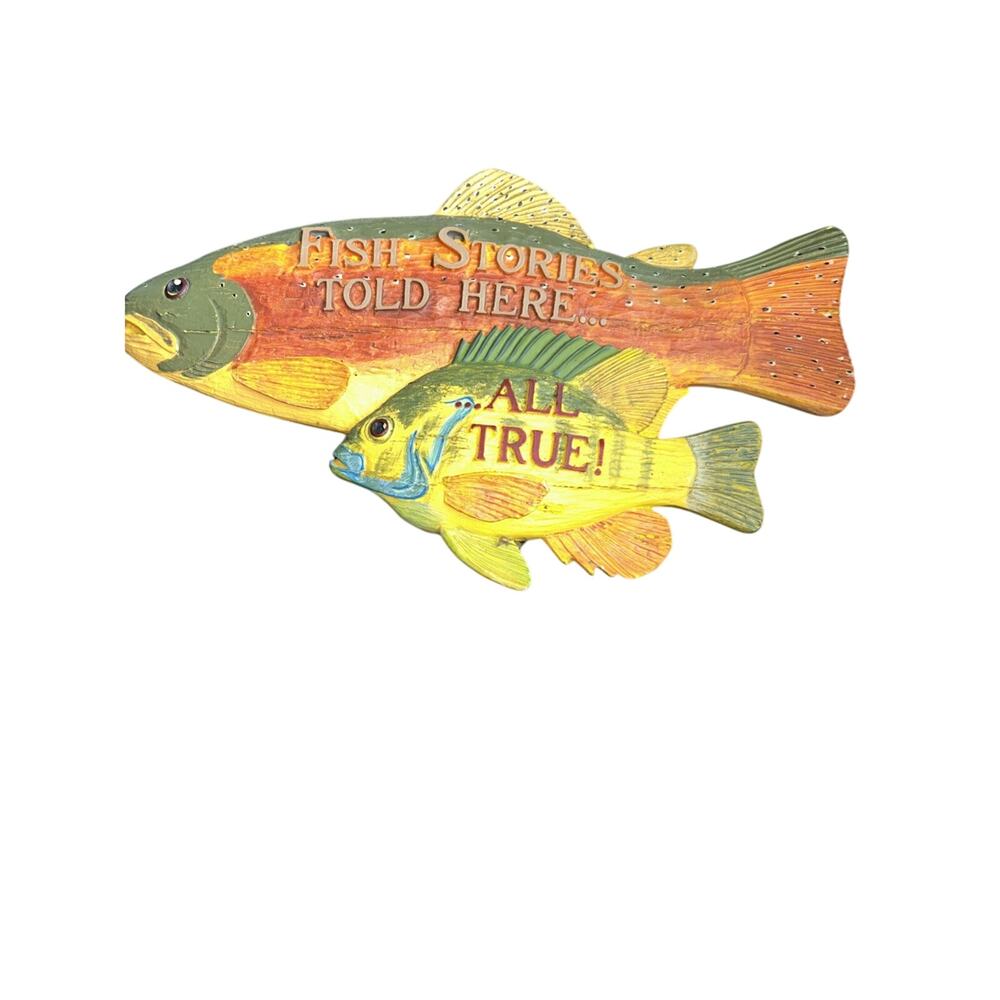 Fish plaque fish stories told here all true